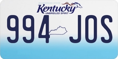 KY license plate 994JOS