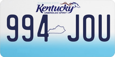 KY license plate 994JOU