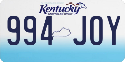 KY license plate 994JOY