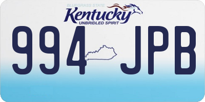 KY license plate 994JPB