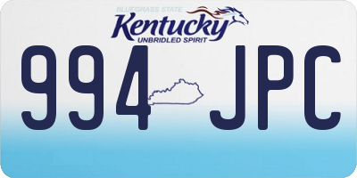 KY license plate 994JPC