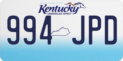 KY license plate 994JPD