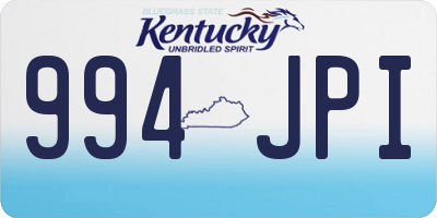 KY license plate 994JPI