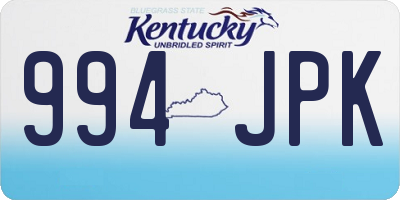 KY license plate 994JPK