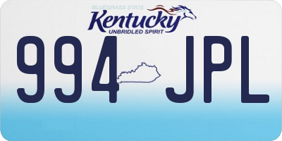 KY license plate 994JPL