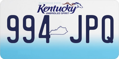 KY license plate 994JPQ