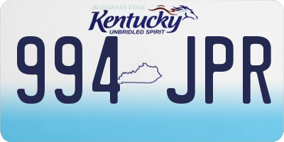 KY license plate 994JPR