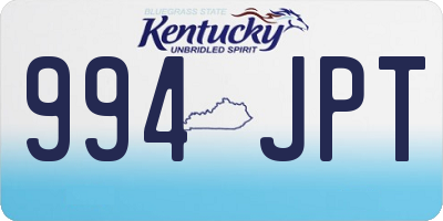 KY license plate 994JPT