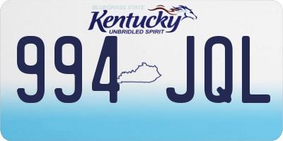 KY license plate 994JQL