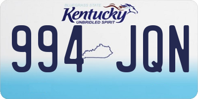 KY license plate 994JQN