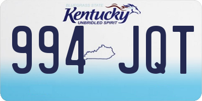 KY license plate 994JQT