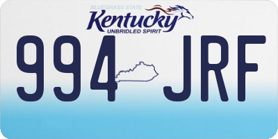 KY license plate 994JRF