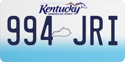 KY license plate 994JRI
