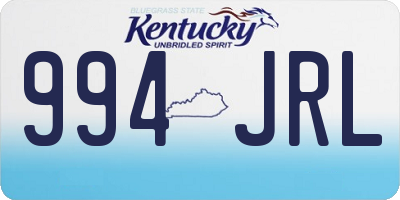 KY license plate 994JRL