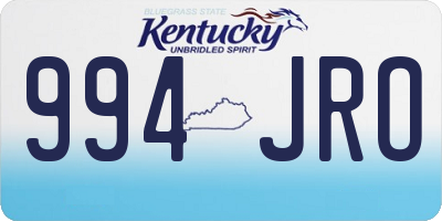KY license plate 994JRO