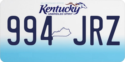 KY license plate 994JRZ