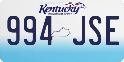 KY license plate 994JSE
