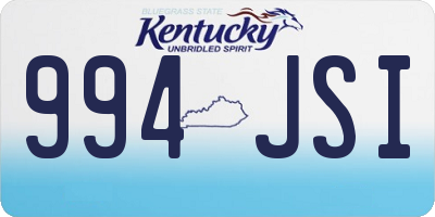 KY license plate 994JSI