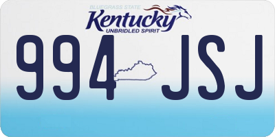 KY license plate 994JSJ