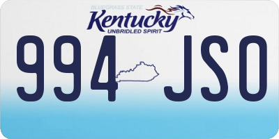 KY license plate 994JSO
