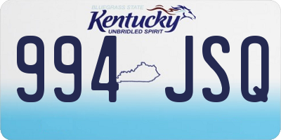 KY license plate 994JSQ
