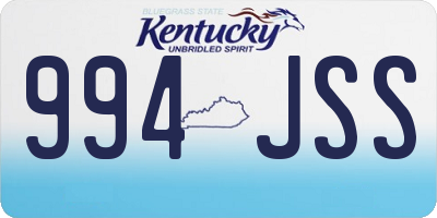 KY license plate 994JSS