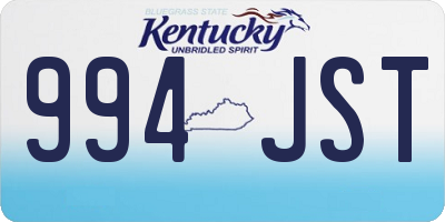 KY license plate 994JST