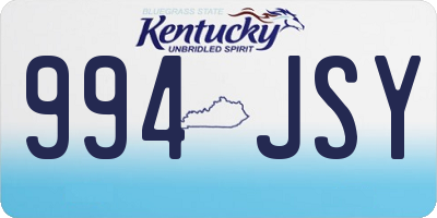 KY license plate 994JSY