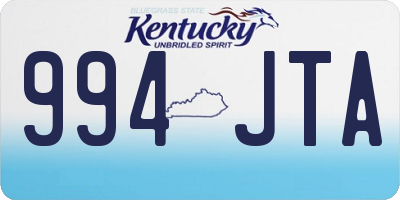 KY license plate 994JTA