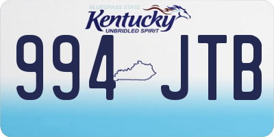 KY license plate 994JTB
