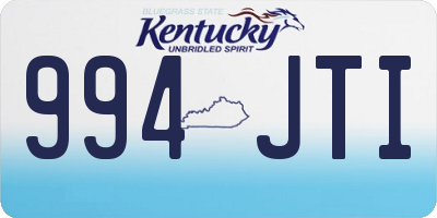 KY license plate 994JTI