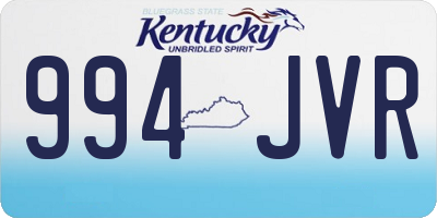 KY license plate 994JVR