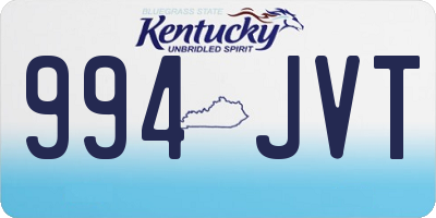 KY license plate 994JVT