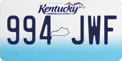 KY license plate 994JWF