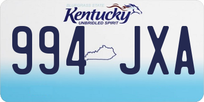 KY license plate 994JXA
