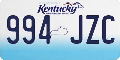 KY license plate 994JZC