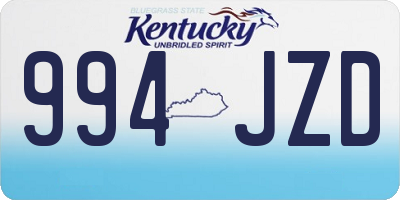 KY license plate 994JZD