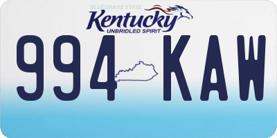 KY license plate 994KAW