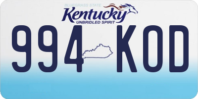 KY license plate 994KOD
