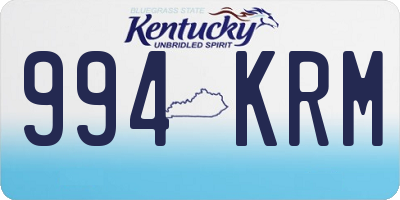 KY license plate 994KRM