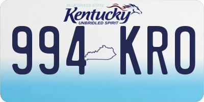 KY license plate 994KRO