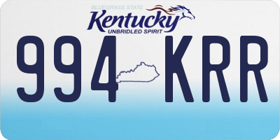 KY license plate 994KRR
