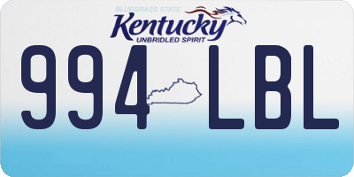 KY license plate 994LBL