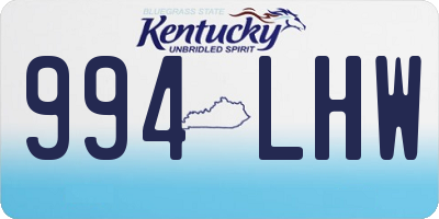 KY license plate 994LHW