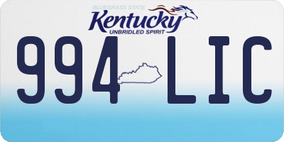 KY license plate 994LIC