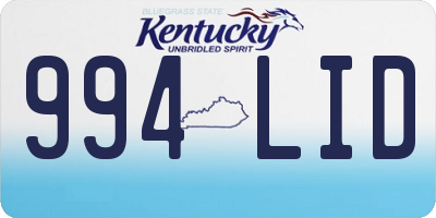 KY license plate 994LID