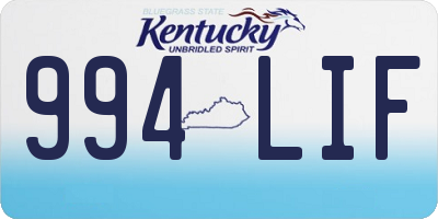 KY license plate 994LIF