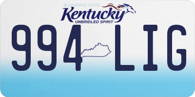 KY license plate 994LIG