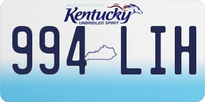 KY license plate 994LIH