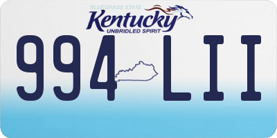 KY license plate 994LII